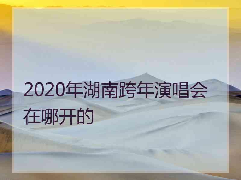 2020年湖南跨年演唱会在哪开的