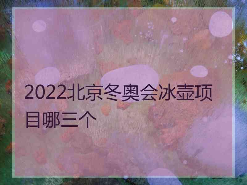 2022北京冬奥会冰壶项目哪三个