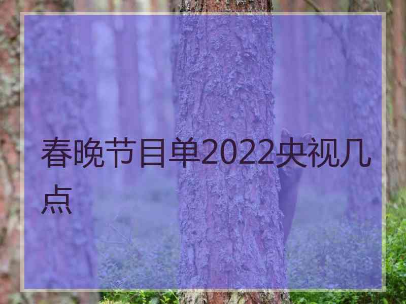 春晚节目单2022央视几点