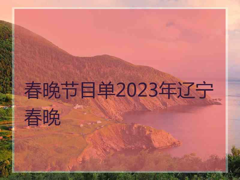 春晚节目单2023年辽宁春晚