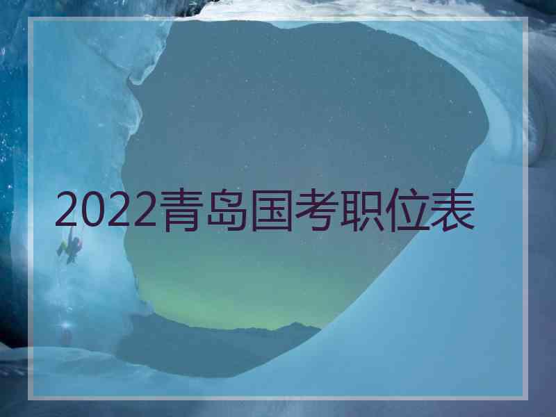 2022青岛国考职位表