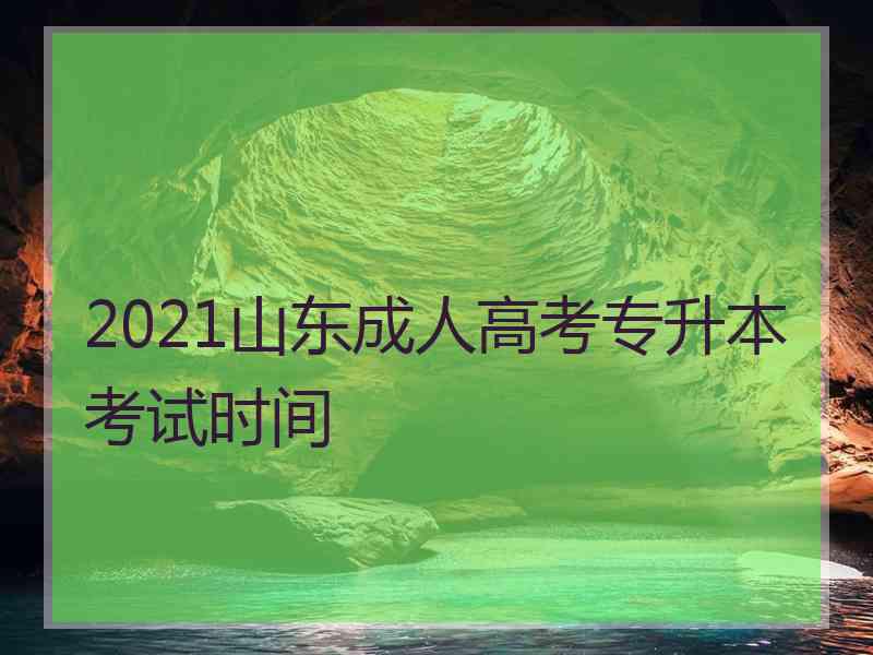 2021山东成人高考专升本考试时间