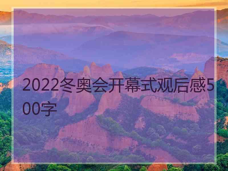 2022冬奥会开幕式观后感500字