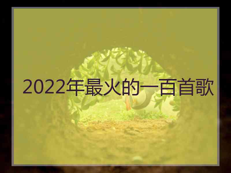 2022年最火的一百首歌