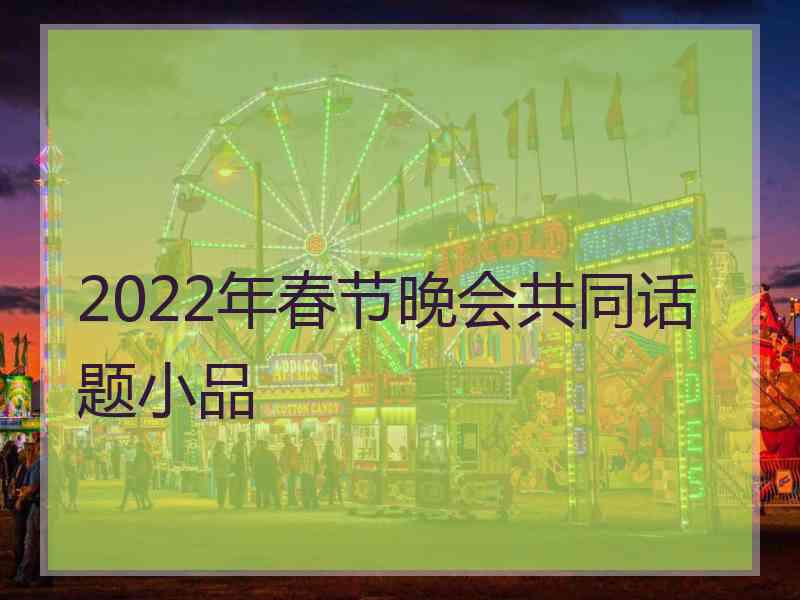 2022年春节晚会共同话题小品