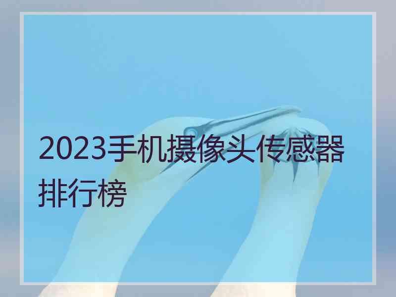 2023手机摄像头传感器排行榜