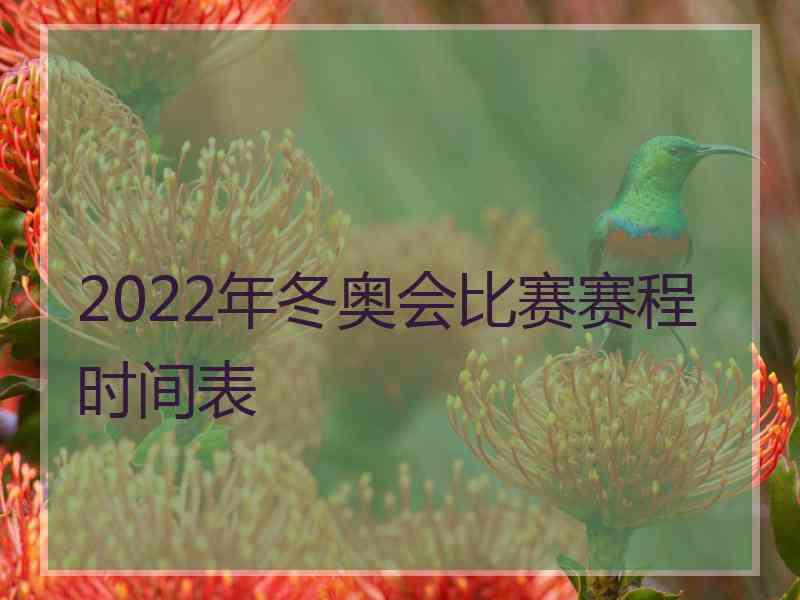 2022年冬奥会比赛赛程时间表