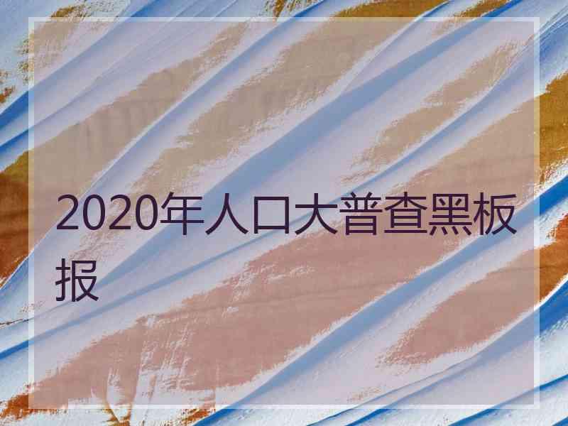 2020年人口大普查黑板报