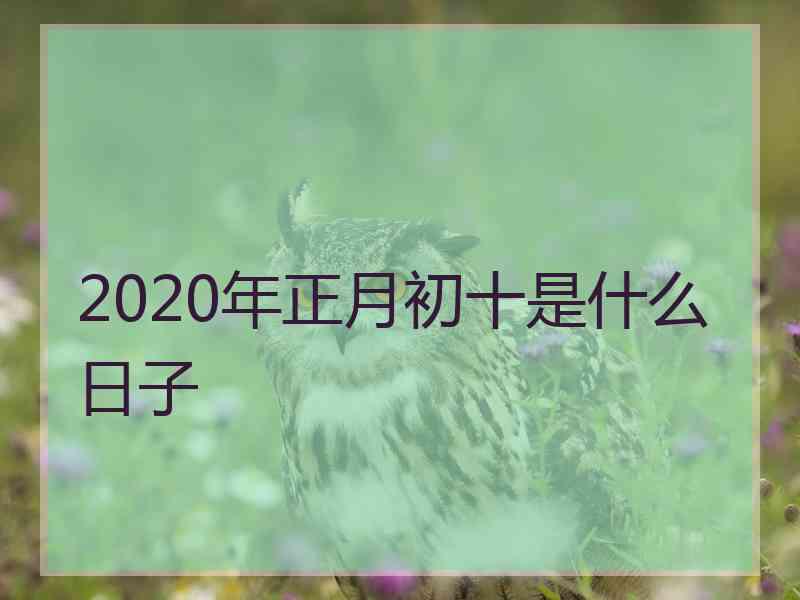 2020年正月初十是什么日子