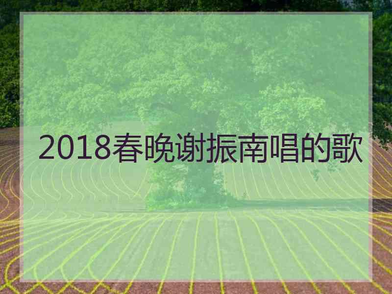 2018春晚谢振南唱的歌