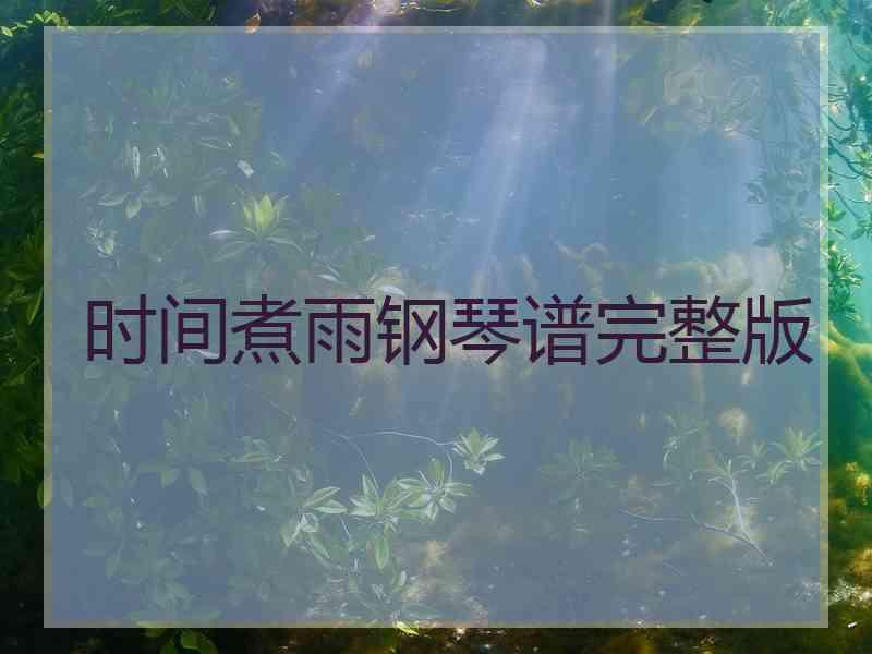 时间煮雨钢琴谱完整版