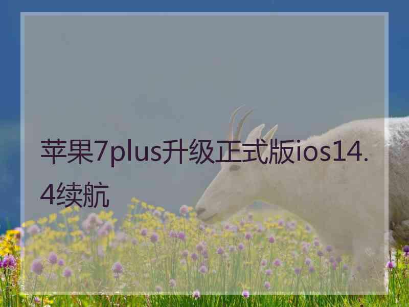 苹果7plus升级正式版ios14.4续航