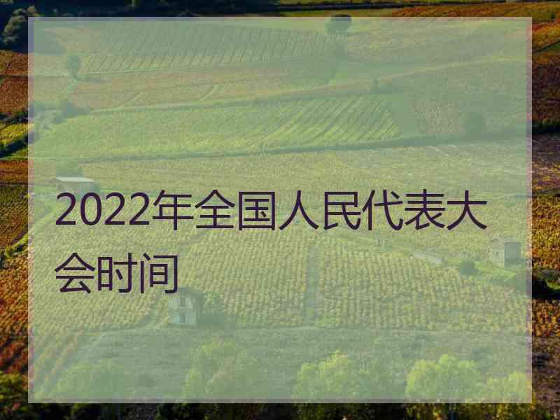 2022年全国人民代表大会时间