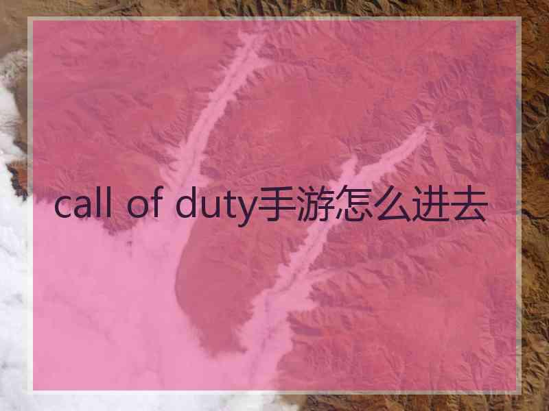 call of duty手游怎么进去