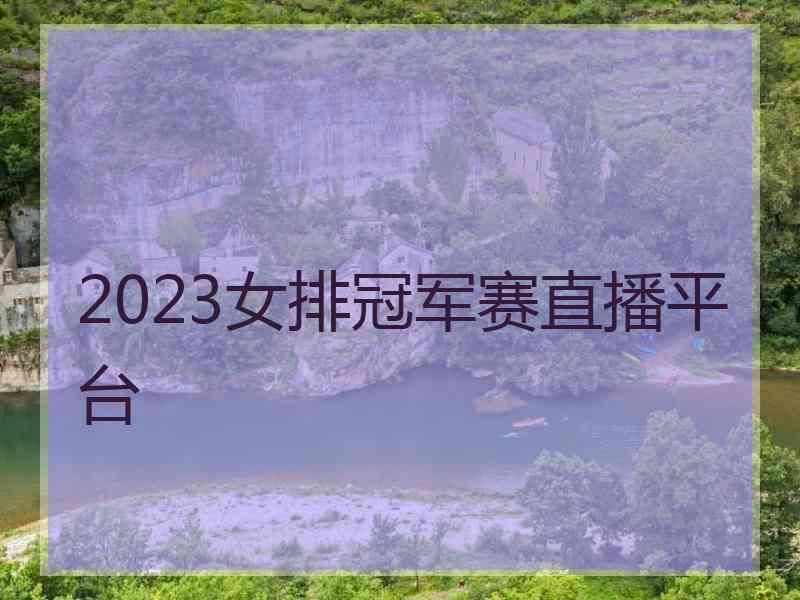 2023女排冠军赛直播平台