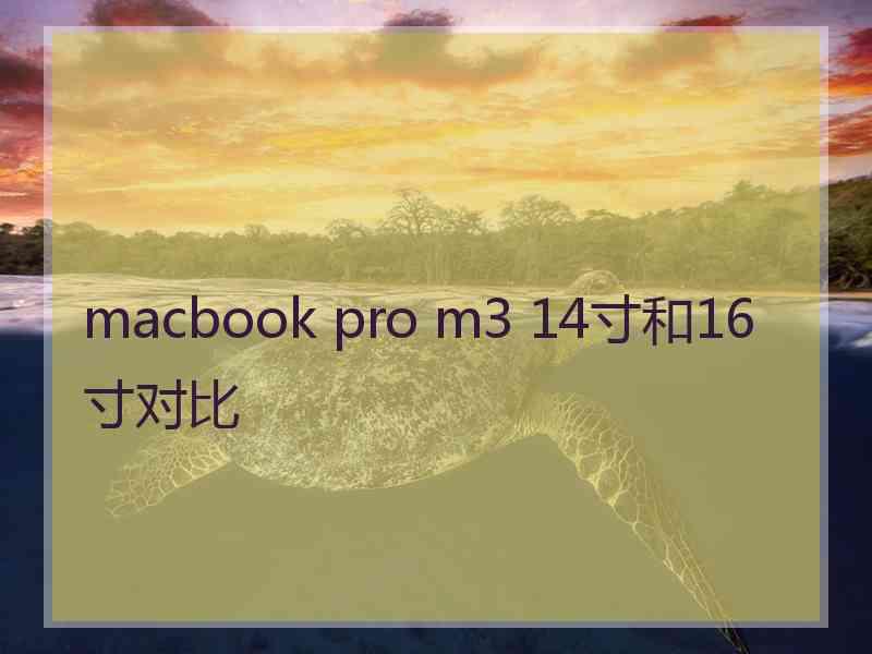 macbook pro m3 14寸和16寸对比