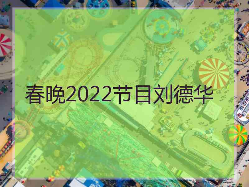 春晚2022节目刘德华