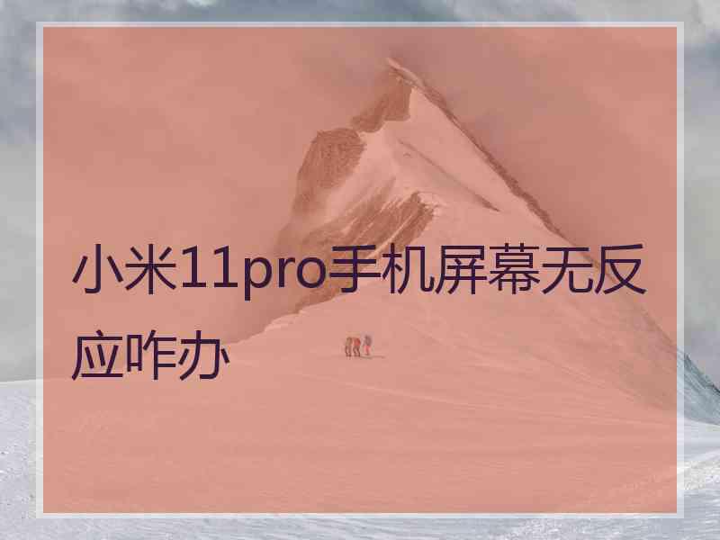 小米11pro手机屏幕无反应咋办