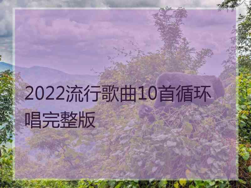 2022流行歌曲10首循环唱完整版