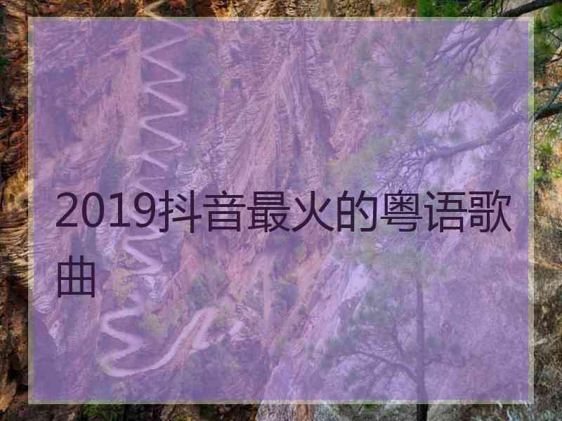 2019抖音最火的粤语歌曲