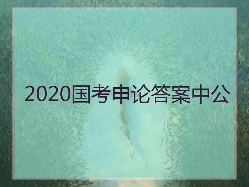 2020国考申论答案中公