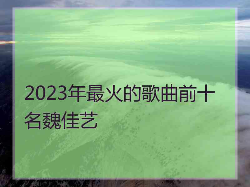 2023年最火的歌曲前十名魏佳艺