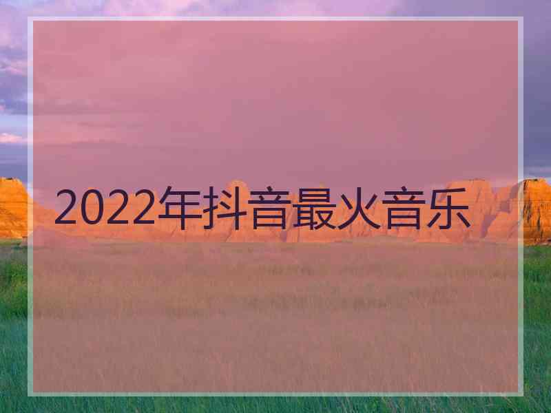 2022年抖音最火音乐