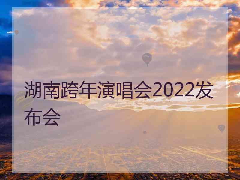 湖南跨年演唱会2022发布会