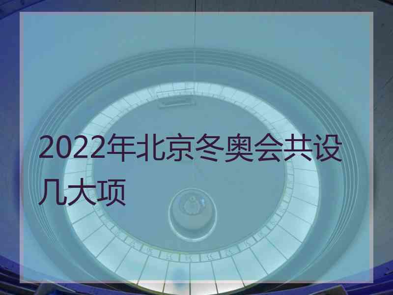 2022年北京冬奥会共设几大项