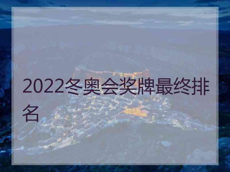 2022冬奥会奖牌最终排名