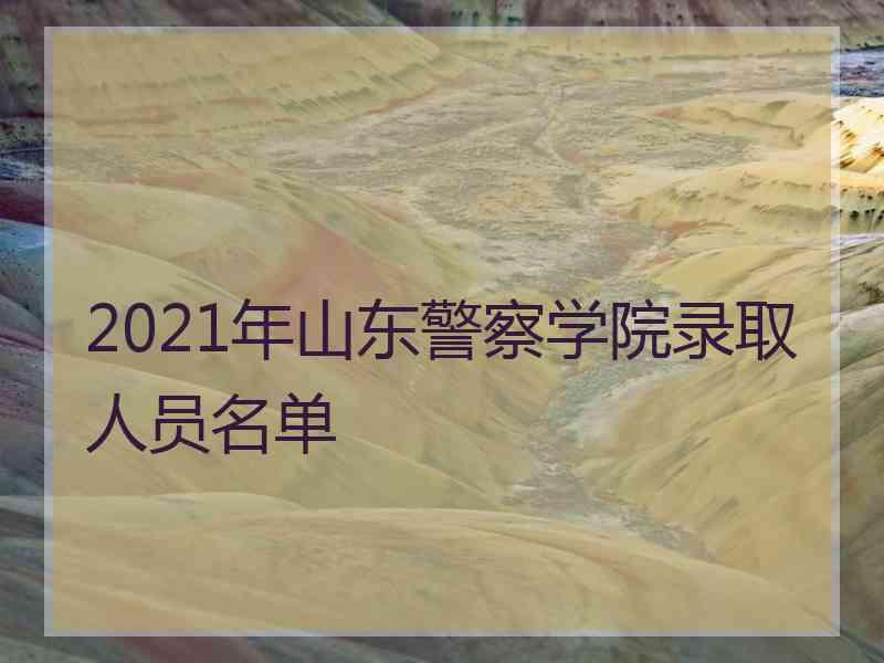 2021年山东警察学院录取人员名单