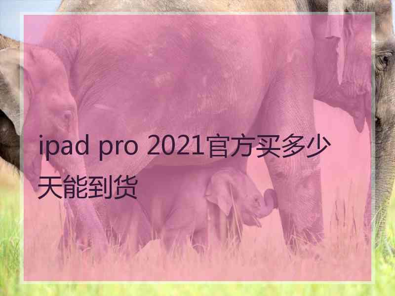 ipad pro 2021官方买多少天能到货