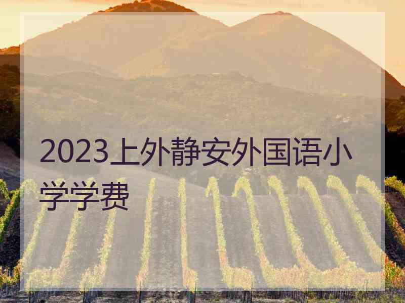 2023上外静安外国语小学学费