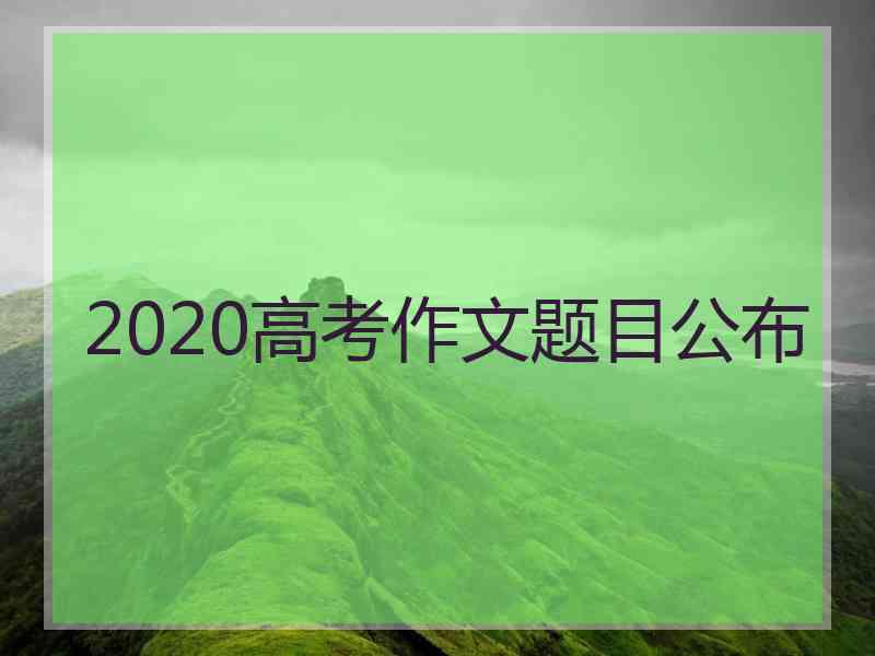 2020高考作文题目公布