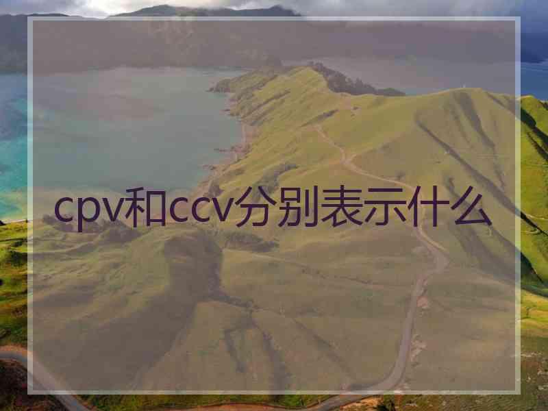 cpv和ccv分别表示什么