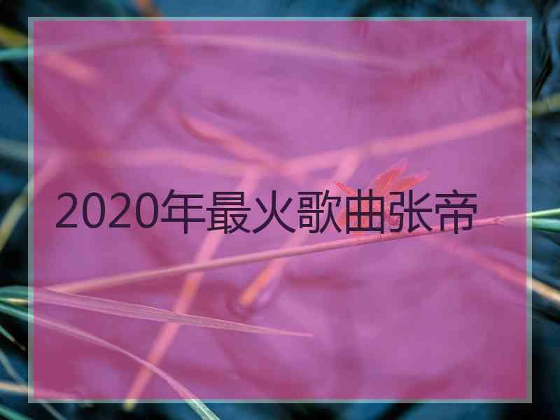 2020年最火歌曲张帝