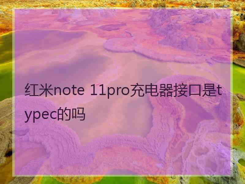 红米note 11pro充电器接口是typec的吗