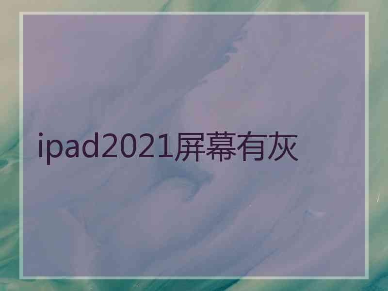 ipad2021屏幕有灰