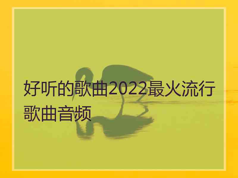 好听的歌曲2022最火流行歌曲音频