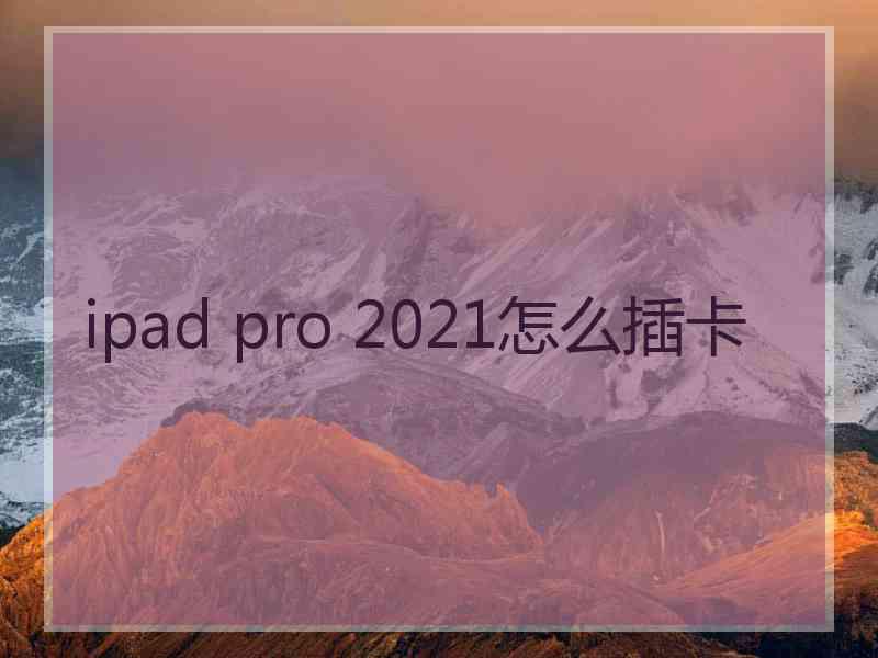 ipad pro 2021怎么插卡