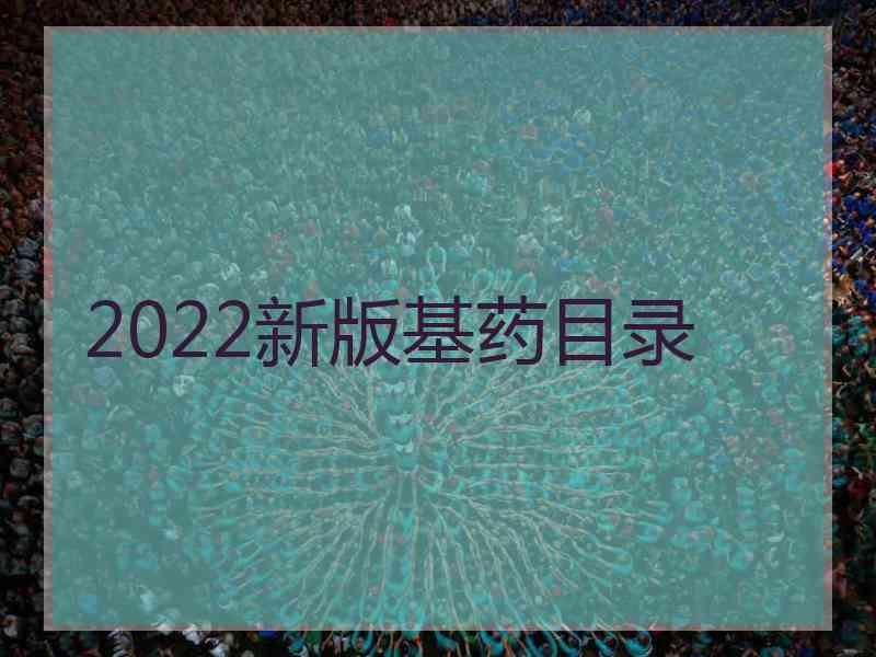 2022新版基药目录