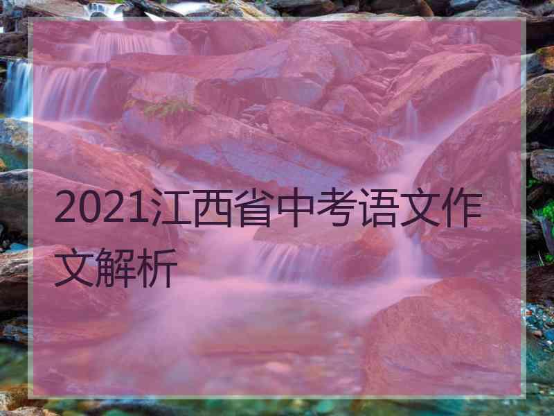 2021江西省中考语文作文解析