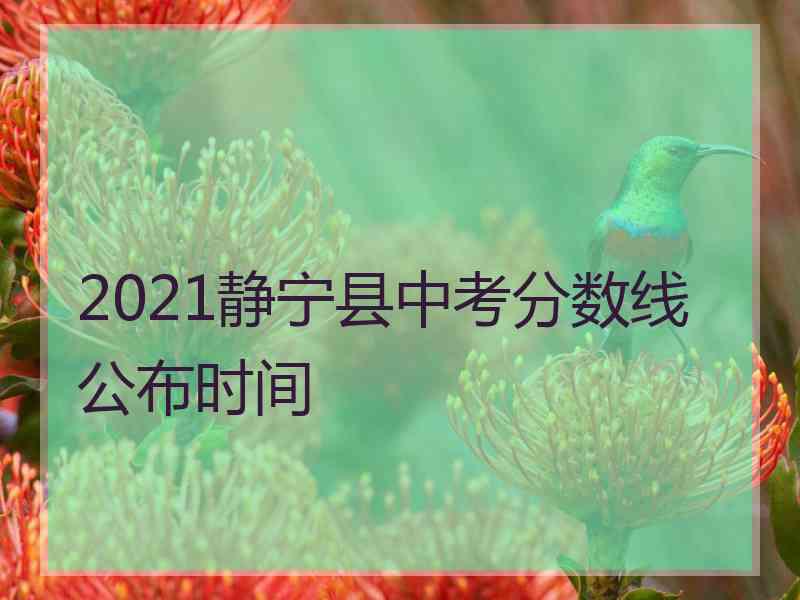 2021静宁县中考分数线公布时间