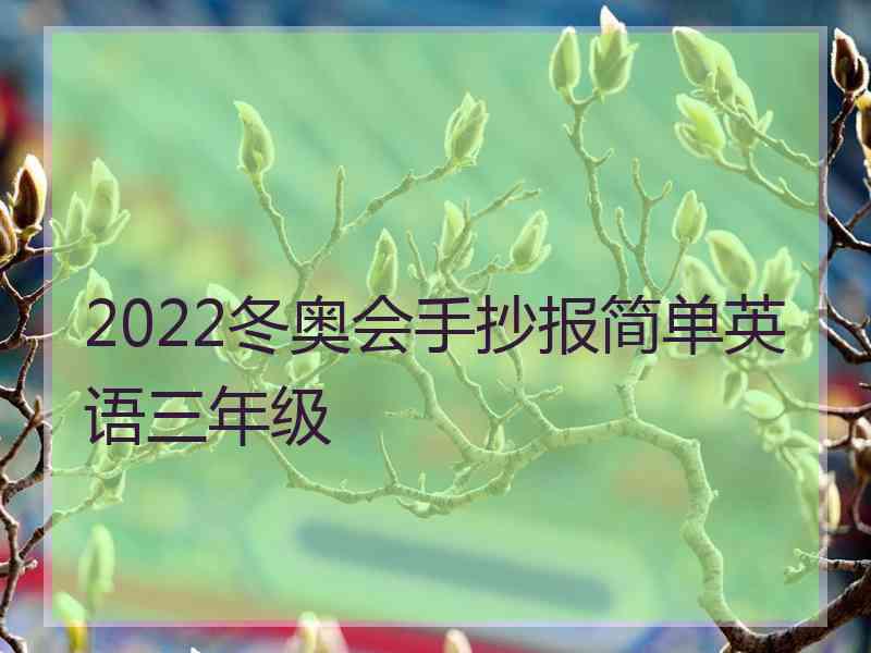 2022冬奥会手抄报简单英语三年级