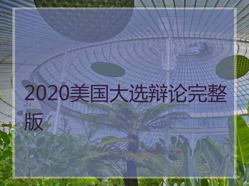 2020美国大选辩论完整版