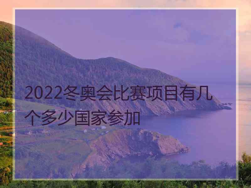 2022冬奥会比赛项目有几个多少国家参加