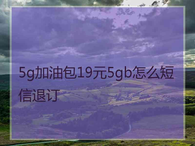 5g加油包19元5gb怎么短信退订