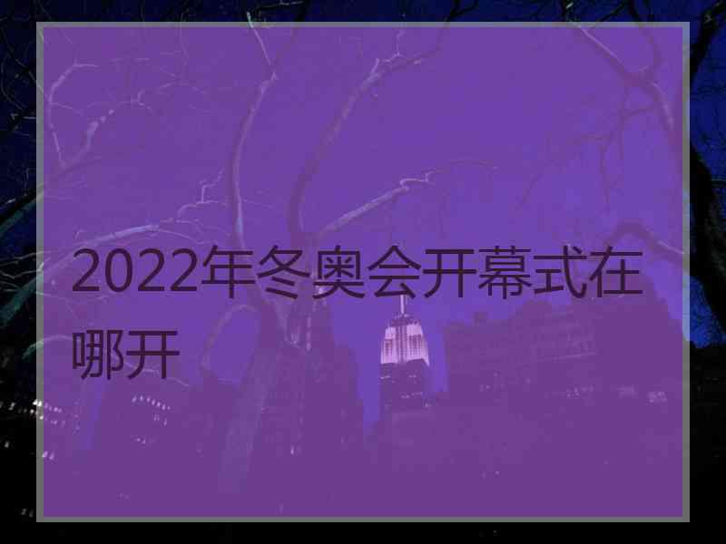 2022年冬奥会开幕式在哪开