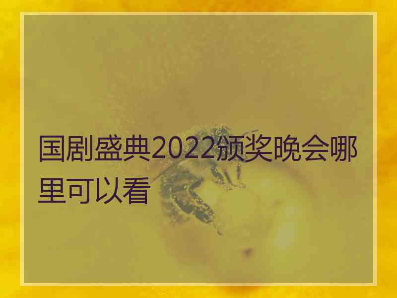 国剧盛典2022颁奖晚会哪里可以看