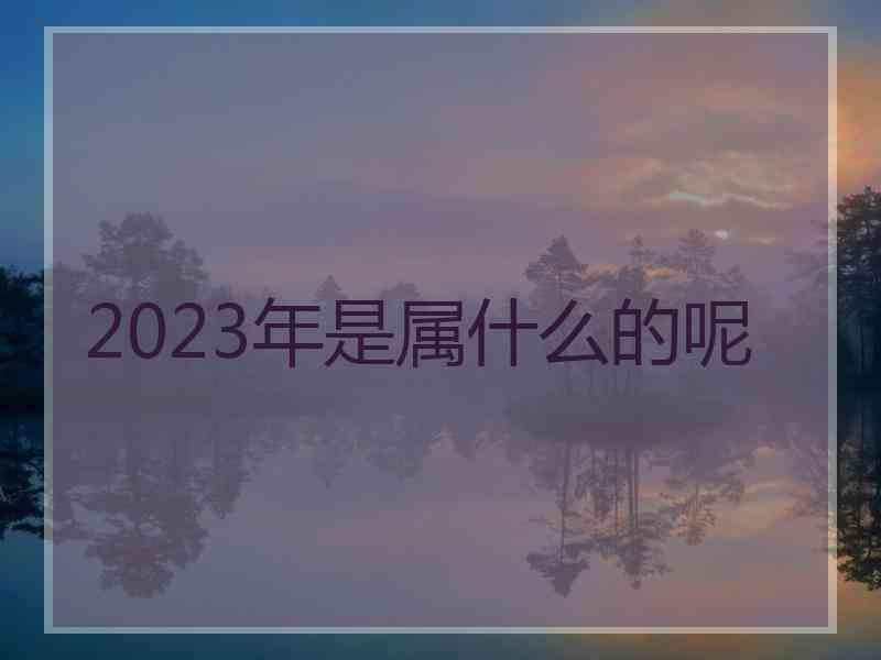 2023年是属什么的呢